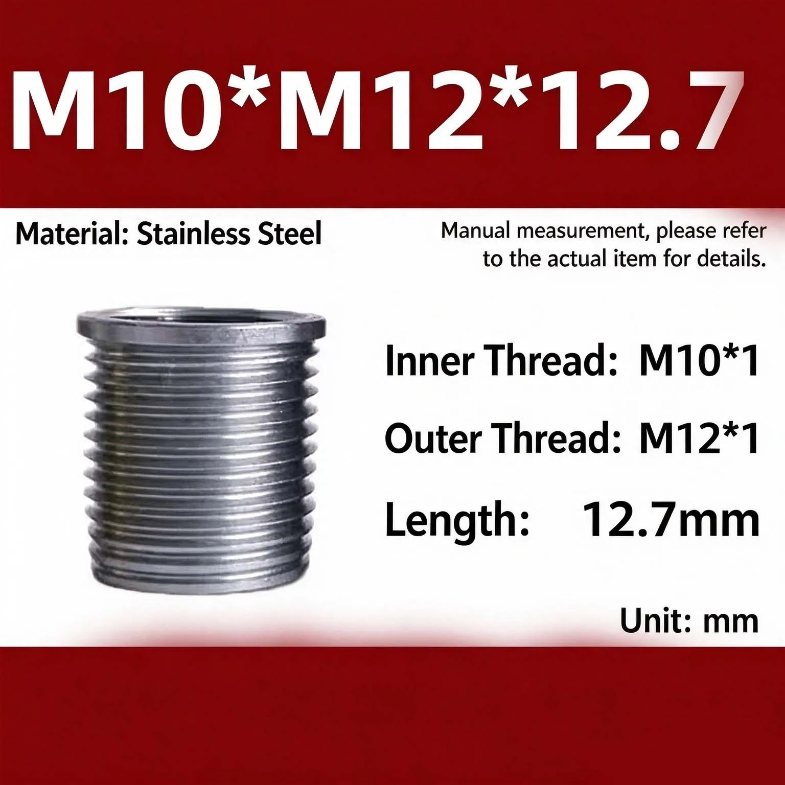 5Pcs Spark Plug Thread Repair Inserts M8-M10 M10-M12 M12-M14 M14-M16 Carbon Steel & Stainless Steel Thread Repair Sleeves