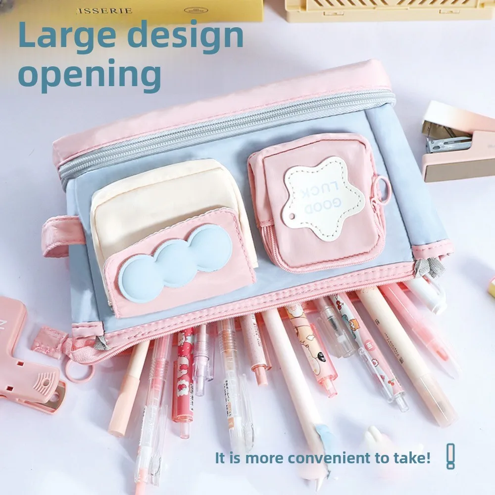 

Multilayer Y2K Star Stationery Bag Handheld Desktop Storage Korean Pencil Case Cosmetics Card Pen Large Capacity