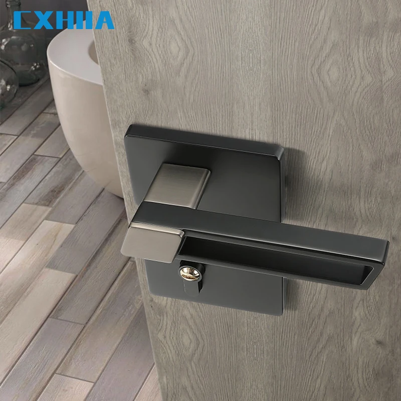 Imagem -05 - Cxhiia-luxo Leve Split Zinc Alloy Home Interior Door Lock Moderno Minimalista Silencioso Punho Mecânico