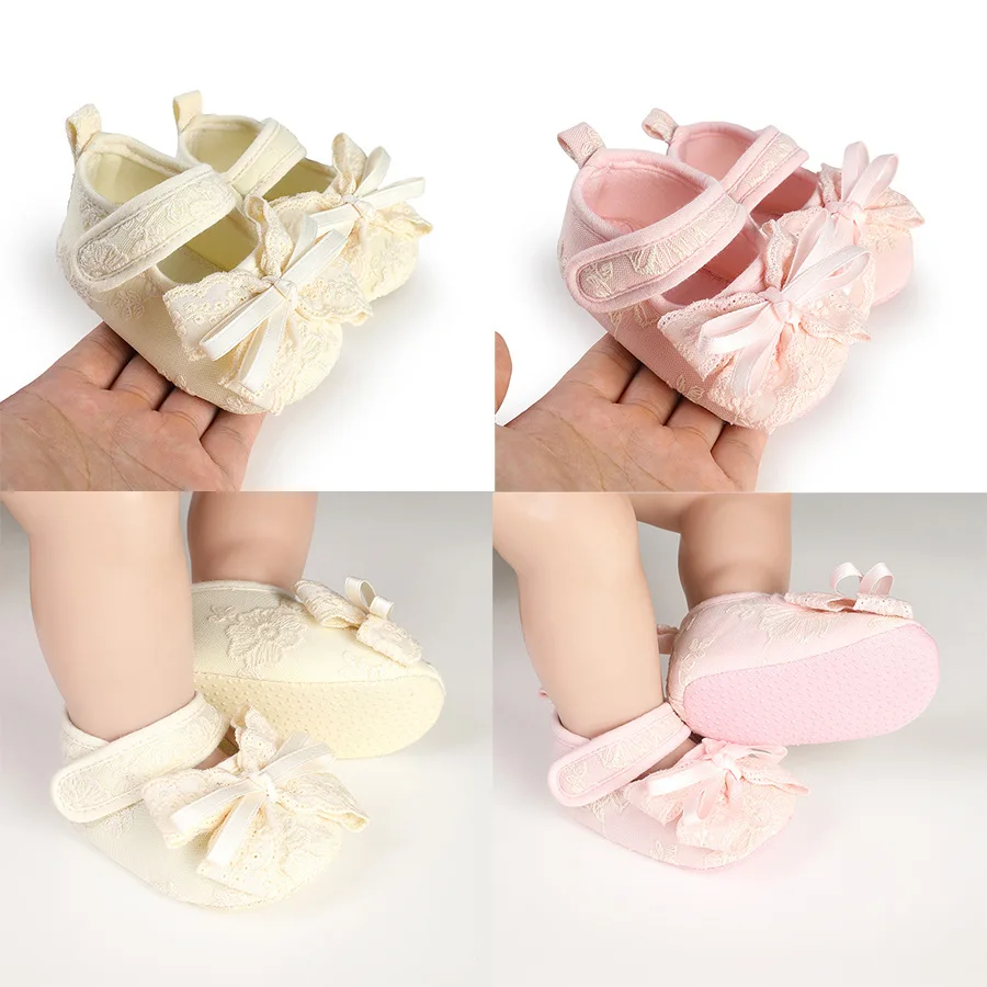 

Spring and Autumn Girls' Baby Lace Princess Shoes 0-12 Months Newborns' Walking Shoes Baby Shoes