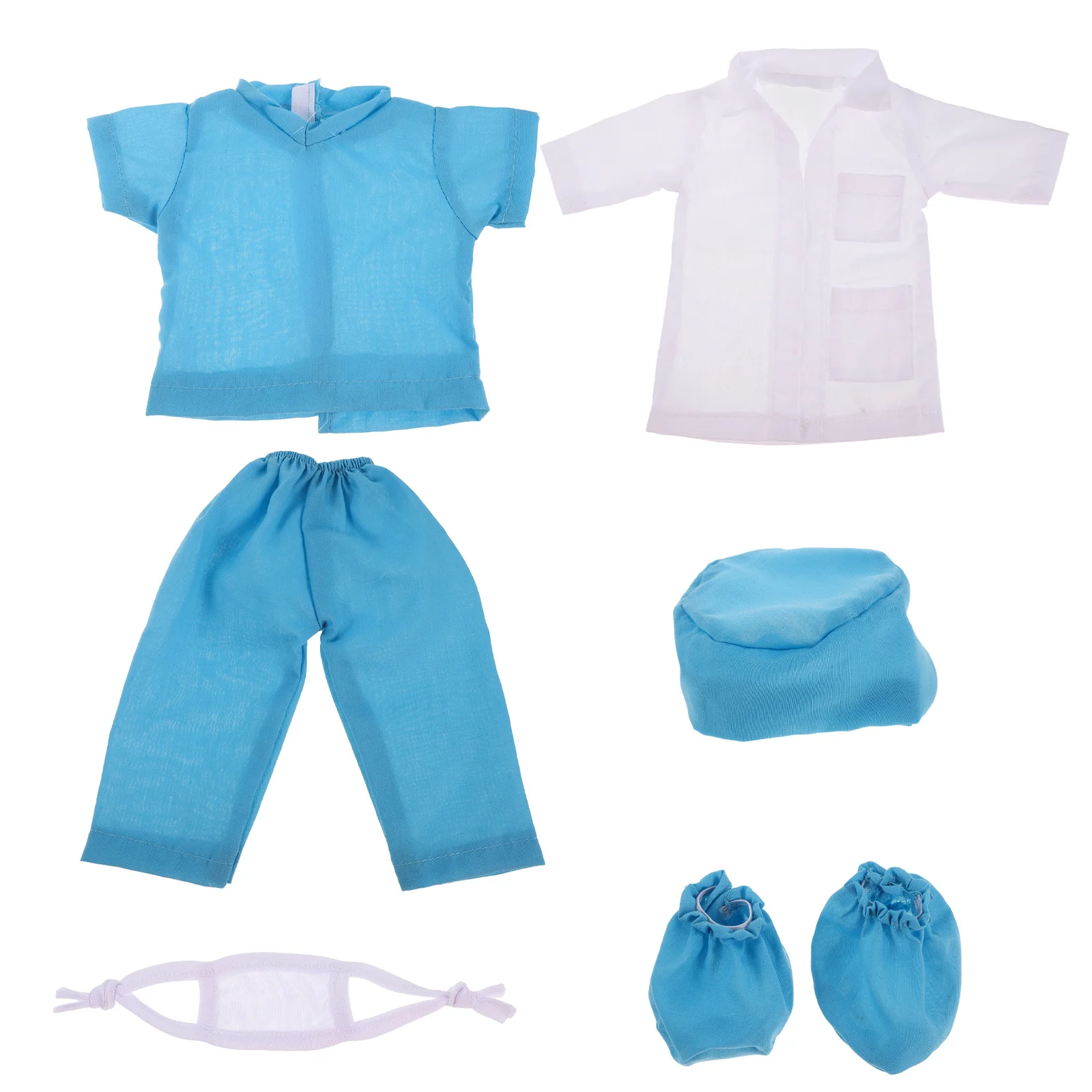 1세트 18인치 의사 의상 세트 패브릭 의료복 역할놀이 의류 어린이용 역할놀이 액세서리 키트