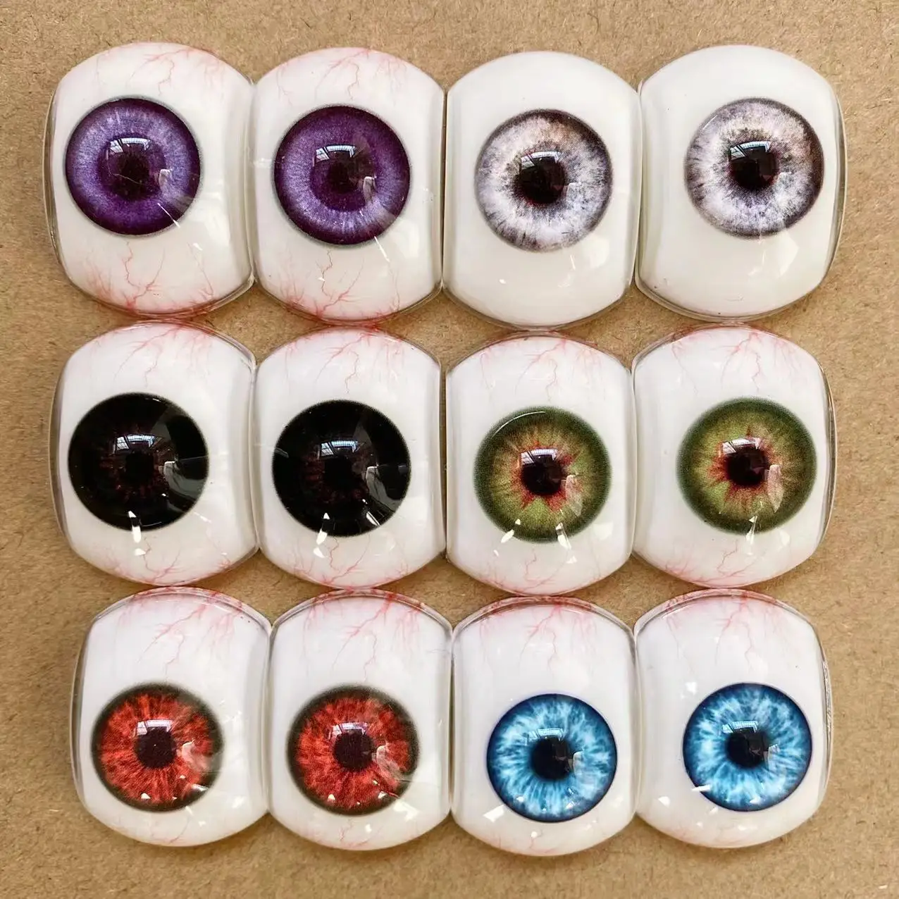 دمية سيليكون مع مقل عيون بلود شوت، دمية بالحجم الطبيعي مع عيون واقعية، أكريليك جميل على شكل قارب، تلاميذ 30 مم، قطر 14 مم #5