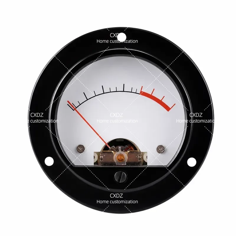 Retro Round Black VU Meter SD65 Pointer Head with Yellow Backlight Level Voltmeter Power Meter