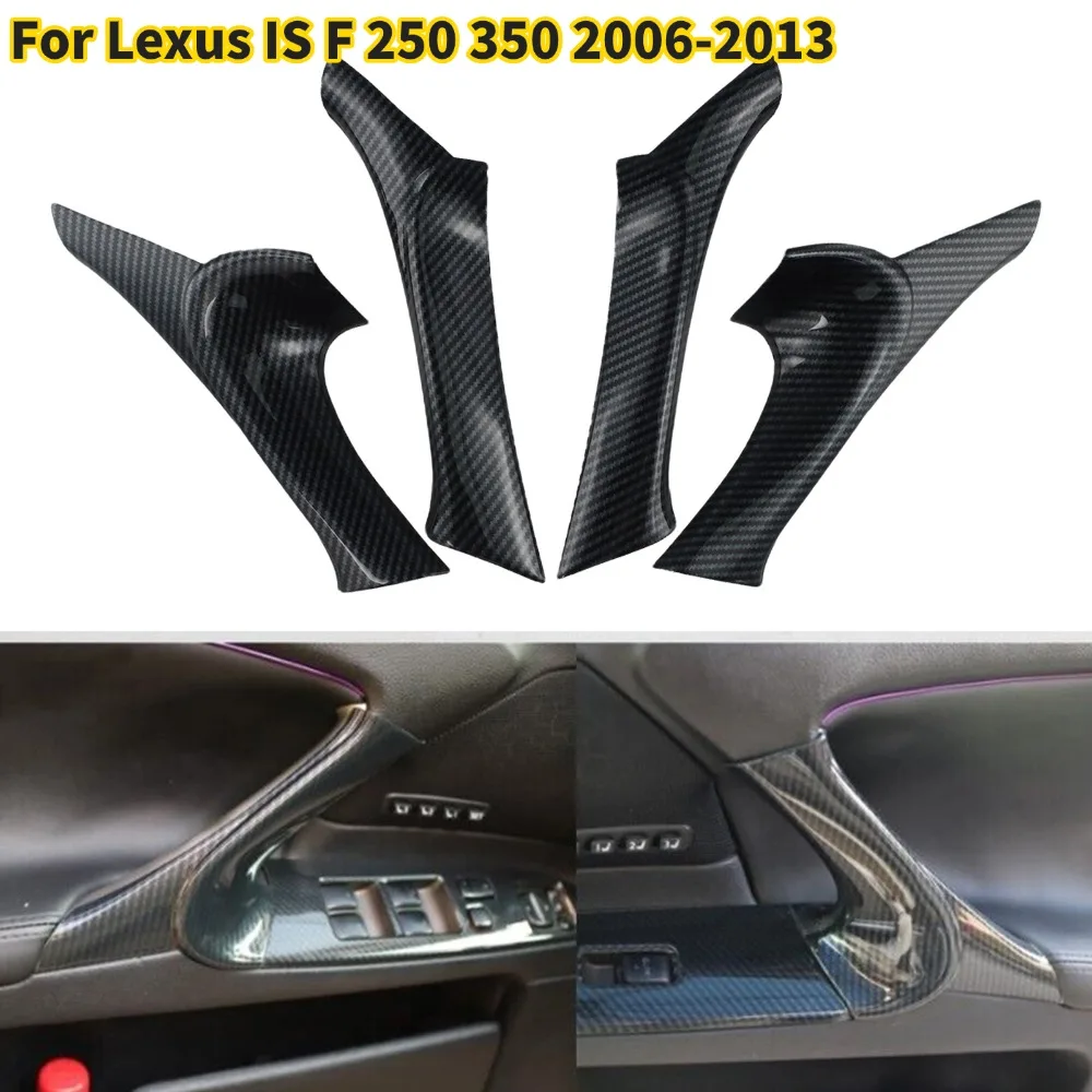 1Pc ABS Car Door Armrest Panel Trim Accessories For Lexus IS F 250 350 2006-2013 Replacement Car Fiber Style Interior Parts