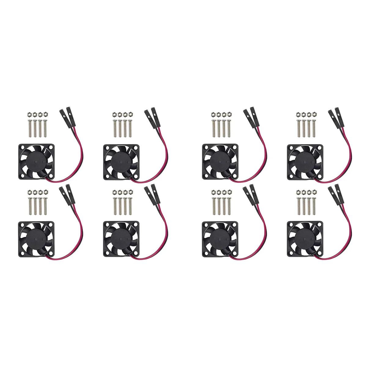 หม้อน้ำระบายความร้อนพัดลมทำความเย็นซีพียูแบบไร้แปรง8ชิ้น3.3V 5V สำหรับ Pi4ราสเบอร์รี่ Pi3 B +, Pi 3, Pi 2, Pi 1 B +