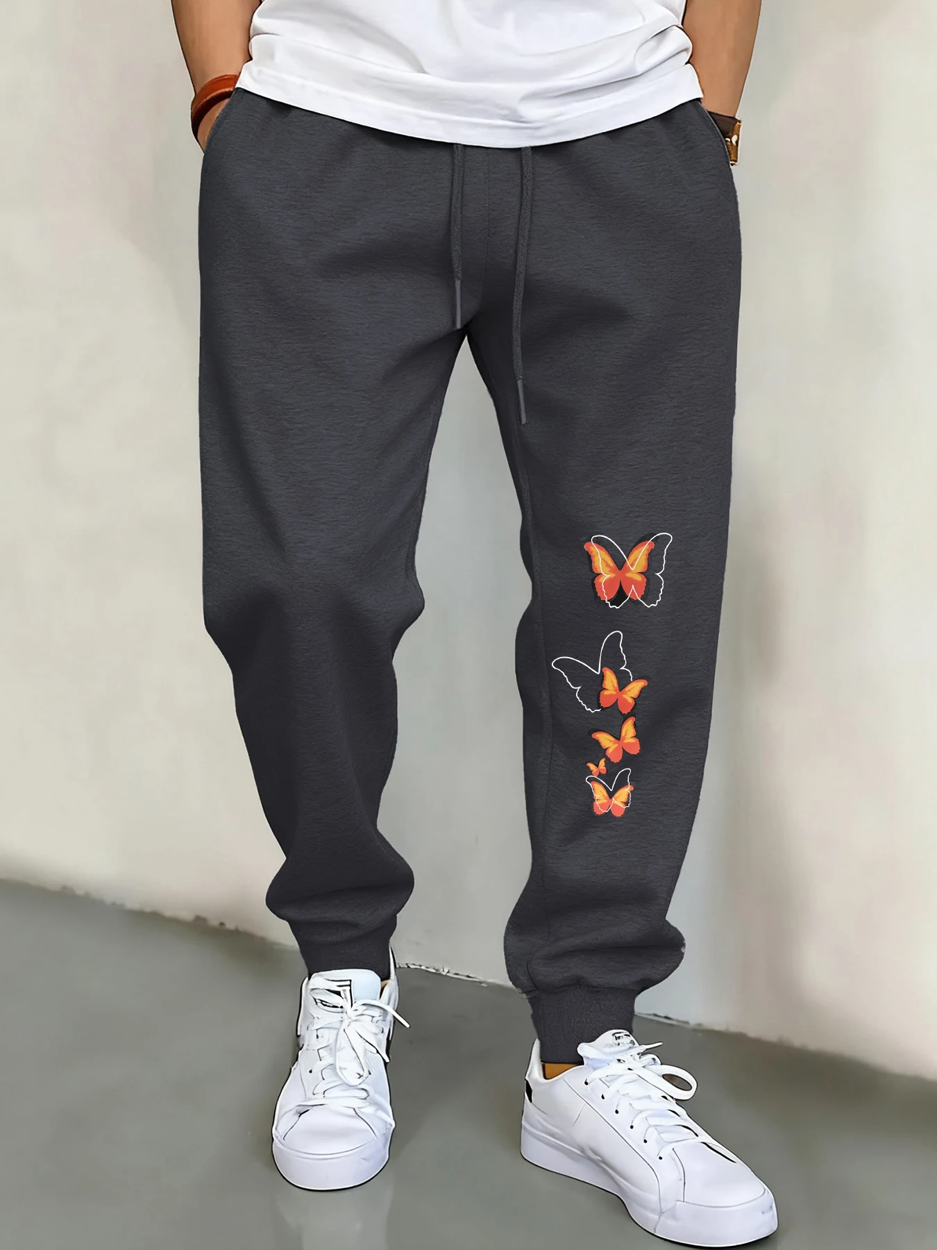 

Many Beautiful Butterflies Print Man Sweatpant Pocket Warm Joggers Fleece Fashion Pants Vintage Hip Hop Unisex Basics Sportpants