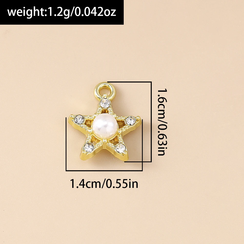 Leslie 5 Stück exquisite süße Kristall-Polaris-Charms, Sterne-Anhänger für handgefertigte Tropfen-Ohrringe, Halskette, Armband, DIY-Schmuckherstellung – Detail 10