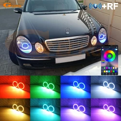 For Mercedes Benz E Class W211 2003-2009 RF Remote Bluetooth APP Multi Color Ultra Bright RGB LED Angel Eyes Kit Halo Rings