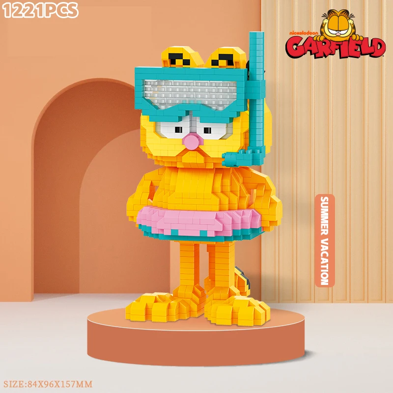 Garfield Series Mini Building Blocks Magic Cartoon Cat Anime Figures Collection Building Toy DIY Bricks Desktop Ornament Display - view 5