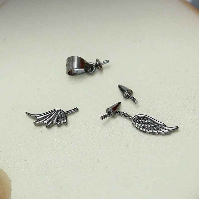 

S925 Sterling Silver Demon Devil Pearl Pendant DIY Assembly Baroque Sle Jewelry Accories Faionable Trendy Decorations