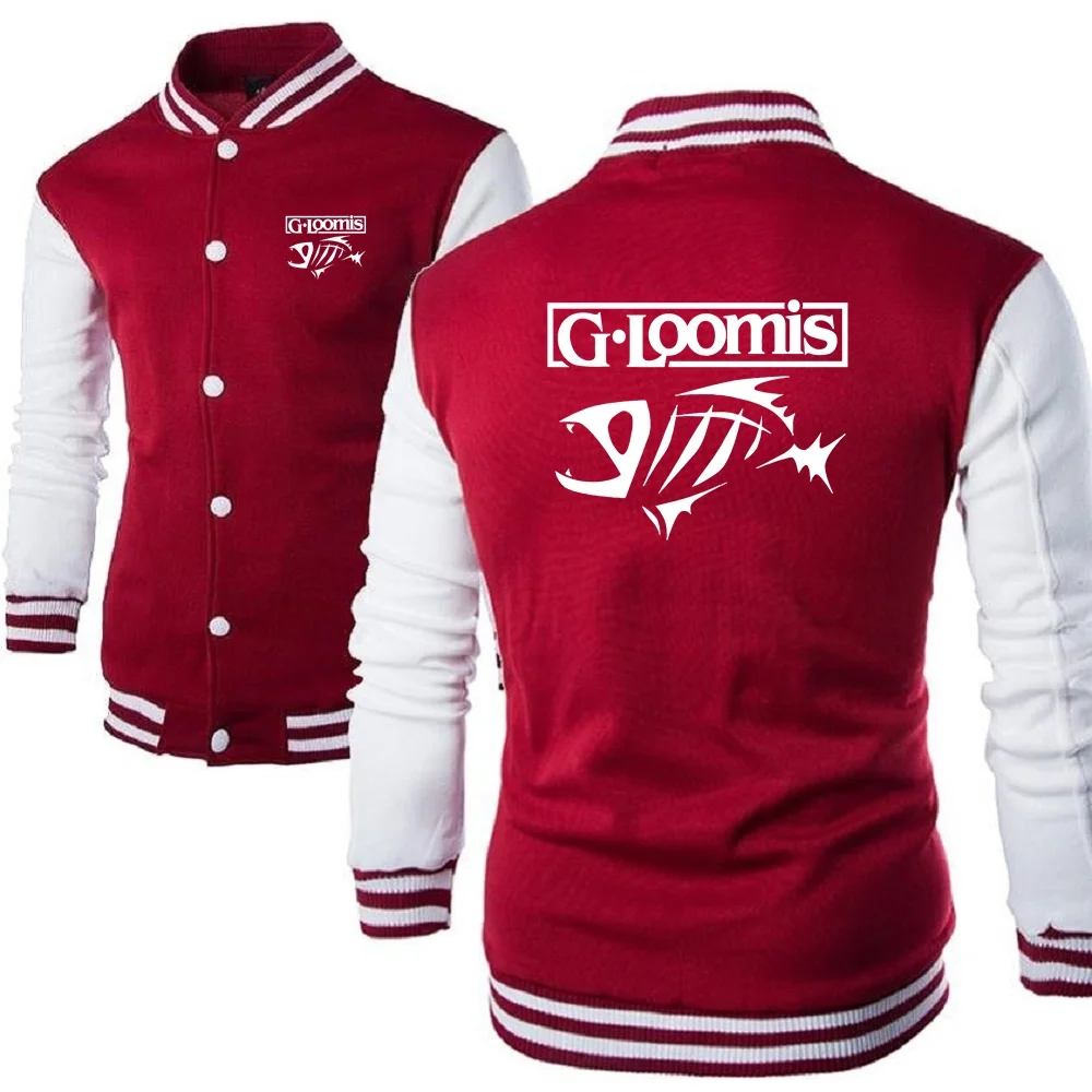 G.Loomis Fishing Men Baseball Jackets Youth Stand Collar Sweatshirts Mens Jacket College Varsity Outerwear Men Jersey