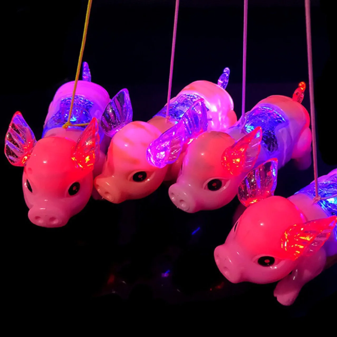 Cartoon Electric Leash Pig Toy Fun Running Electric Leash Piggy Light Up Music Walking Pig Toys Creative Children Birthday Gifts