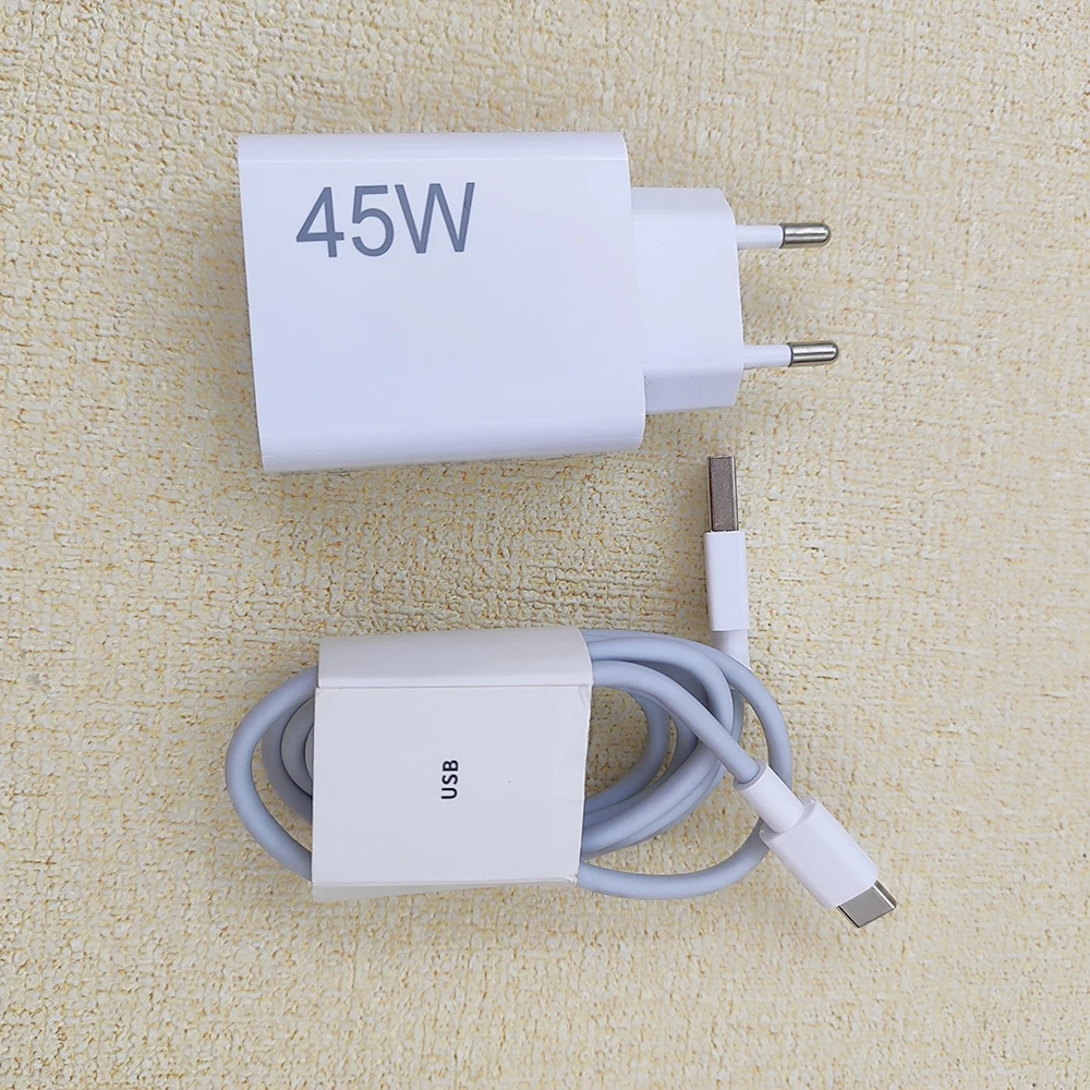 For Xiaomi 45W EU Charger Turbo Fast Charge Adapter 6A 2M 1.5M Type C Cable for Redmi Note 14 Pro Pad 7 8 Poco M7 Pro 5G M6 Plus