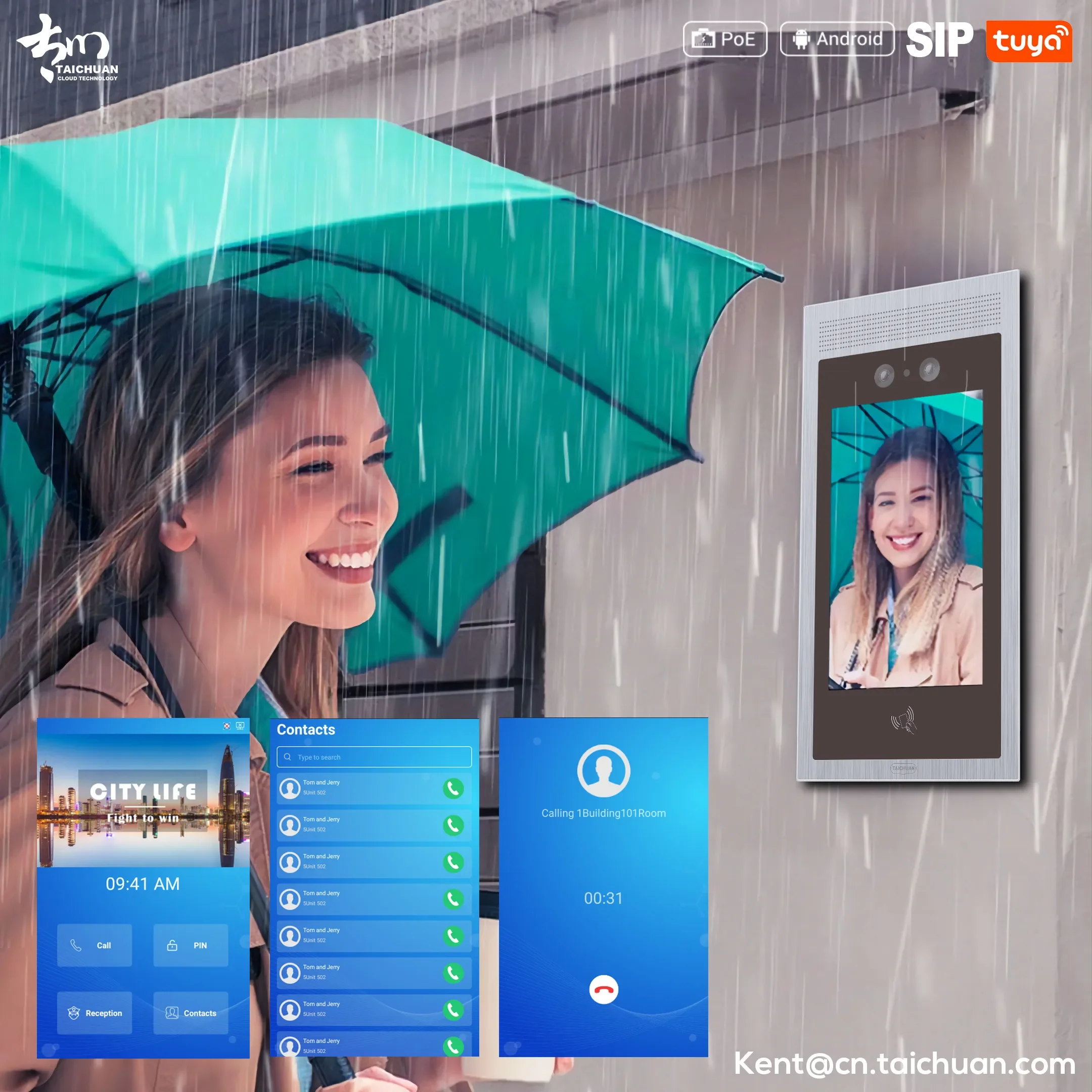 

High Quality big screen 8 inch 10 inch outdoor unit IP video intercom can display advertisements