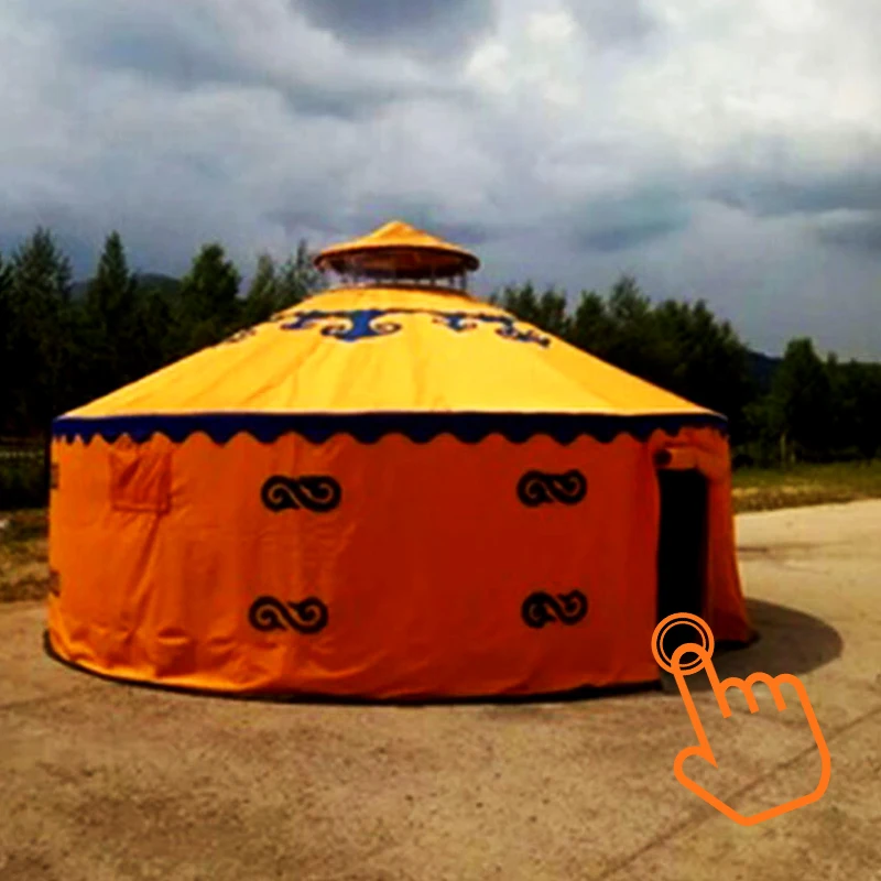 

Outdoor 5*5m Luxury Mongolian Yurts for Sale Mongolian Canvas Hotel Tent