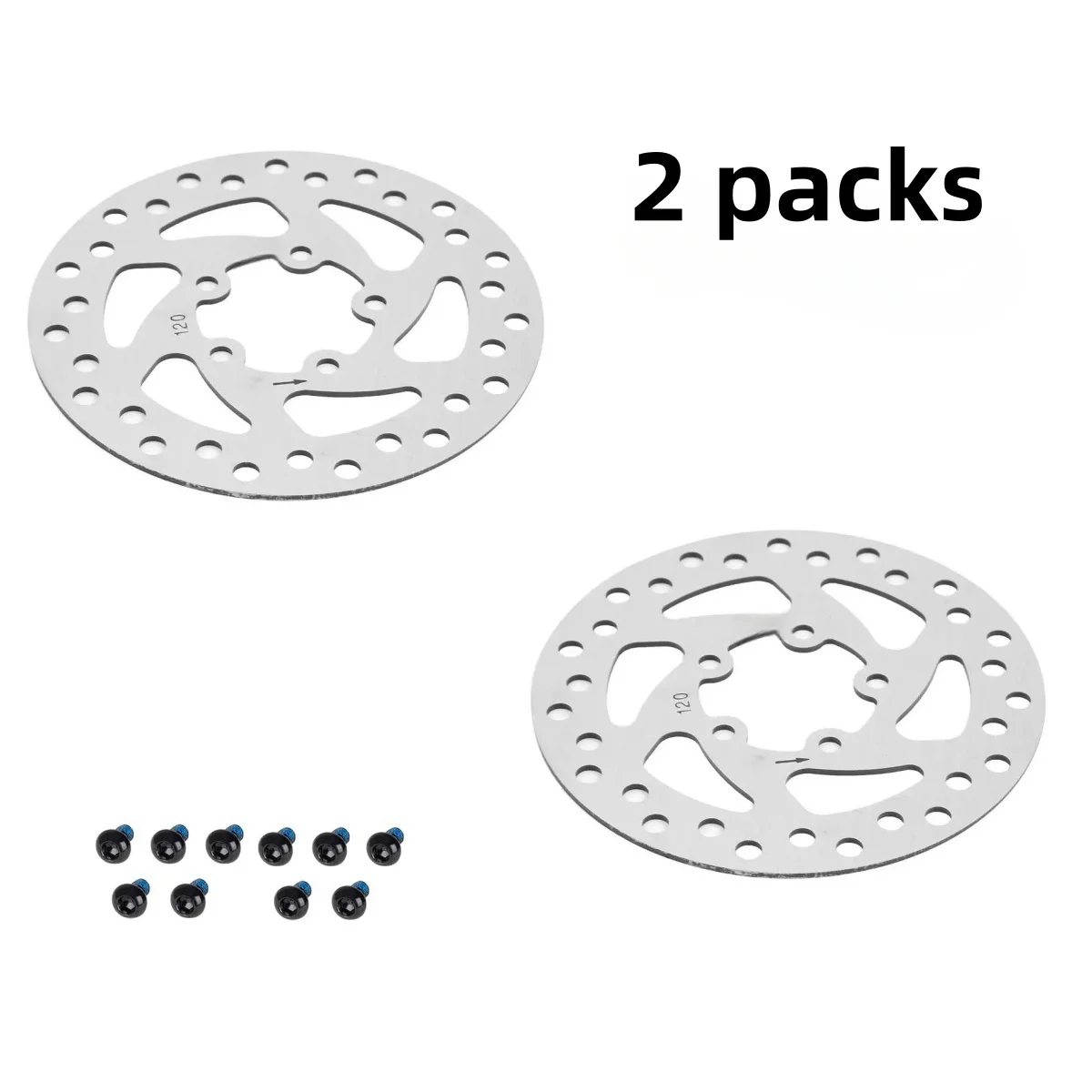 2 packs 120mm Brake Disc for Xiaomi Pro 5-Hole Stainless Steel Brake Disc Electric Ecooter Accessories