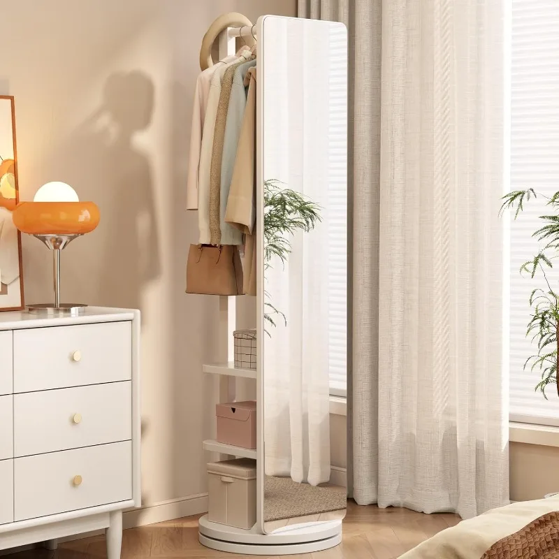 Full Length Mirror, Full Length Mirror Solid Wood Floor Mirror with Hanger 66 "x12" Solid Wood Floor Mirror with Hanger (white)