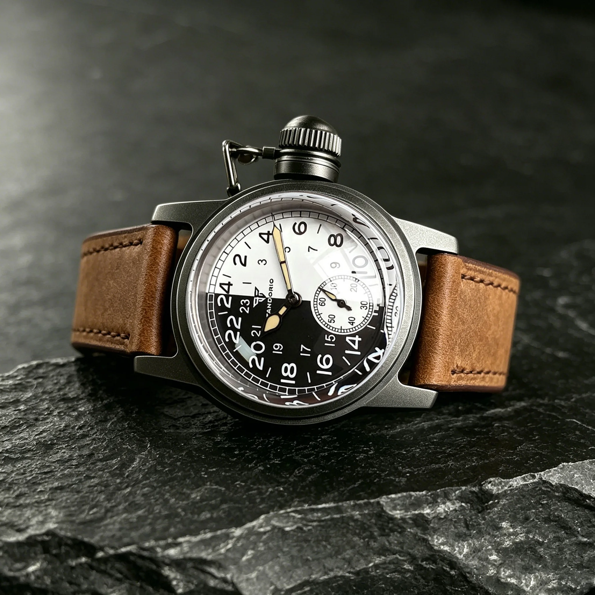 

Day-night Tandorio ST1701 Automatic Men's Watch 36mm Bubble Sapphire Crystal Sandblasted Case Luminous Dial Waterproof
