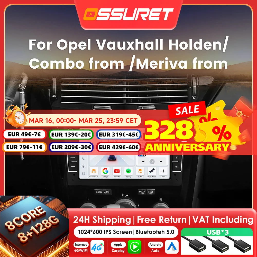 7 "2DIN Android Auto radio Autoradio für Opel Astra H G J Zafira B Corsa C D Antara Vectra Vivaro multimedia GPS Carplay Bildschirm