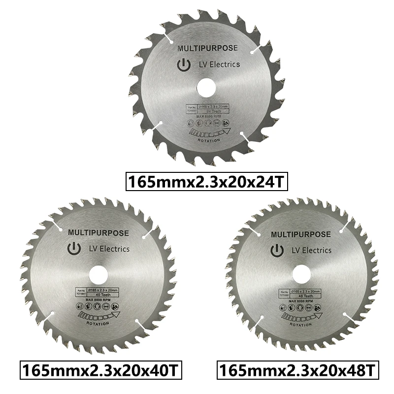 XCAN 165mm Cirkelzaagblad TCT Carbide Zaagblad Voor Houtbewerking Snijgereedschappen Hout Slijpschijf 24/40/48/60T