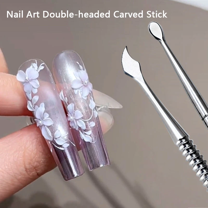 

Stainless Steel Double-headed Nail Brush Extension Glue Removal Stick Gel Removal Spatula Nail Polish Dipping Removal Tool