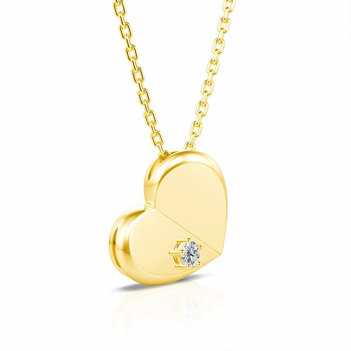 14K Gold Heart Necklace Pendant Moissanite Diamond Real 585 Gold Woman Brand Wedding Jewelry Engagement Gift for Girls Wholesale