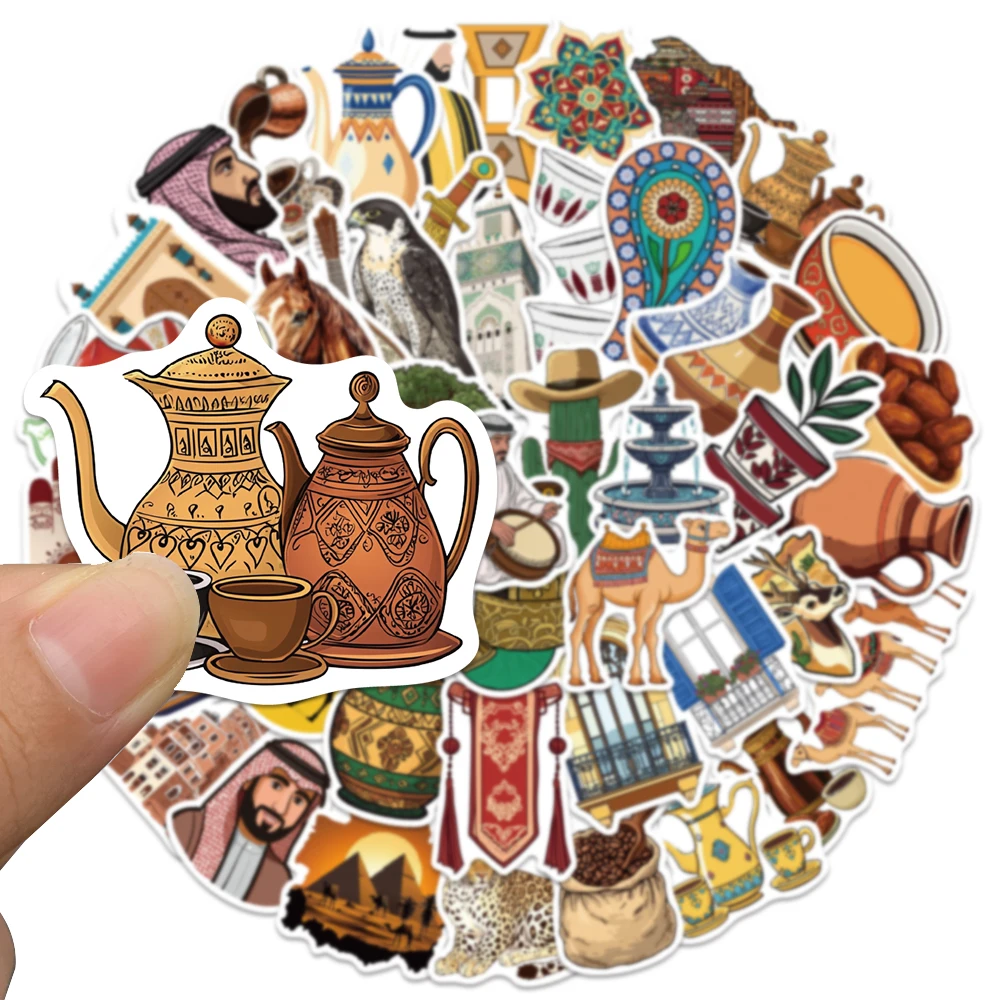 50pcs Middle Eastern Culture Sticker Cartoon Graffiti Funny Decal For Laptop Phone Luggage Guitar Skateboard Decorative Sticker