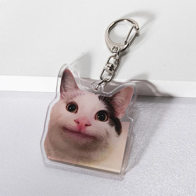 Funny Cat Memes Series Keychain Student Gift Bag Lanyard Women's Bag Pendant Keychain Cute Things Cheap Gift For Best Friends