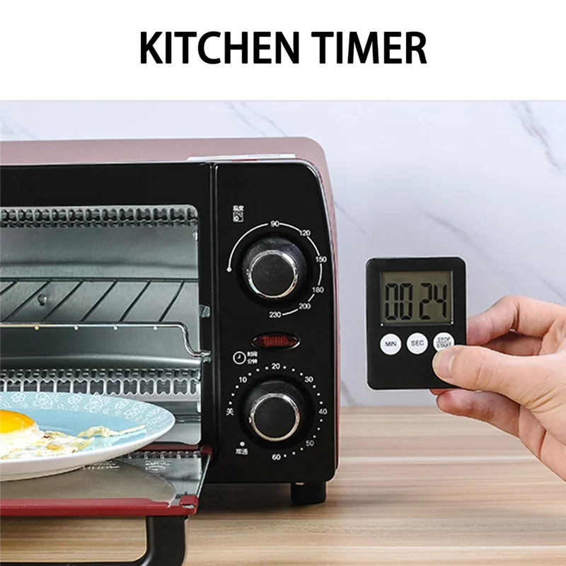 ABXF-3X Super Thin LCD Digital Screen Kitchen Timer Square Cooking Count Up Countdown Alarm Magnet Clock
