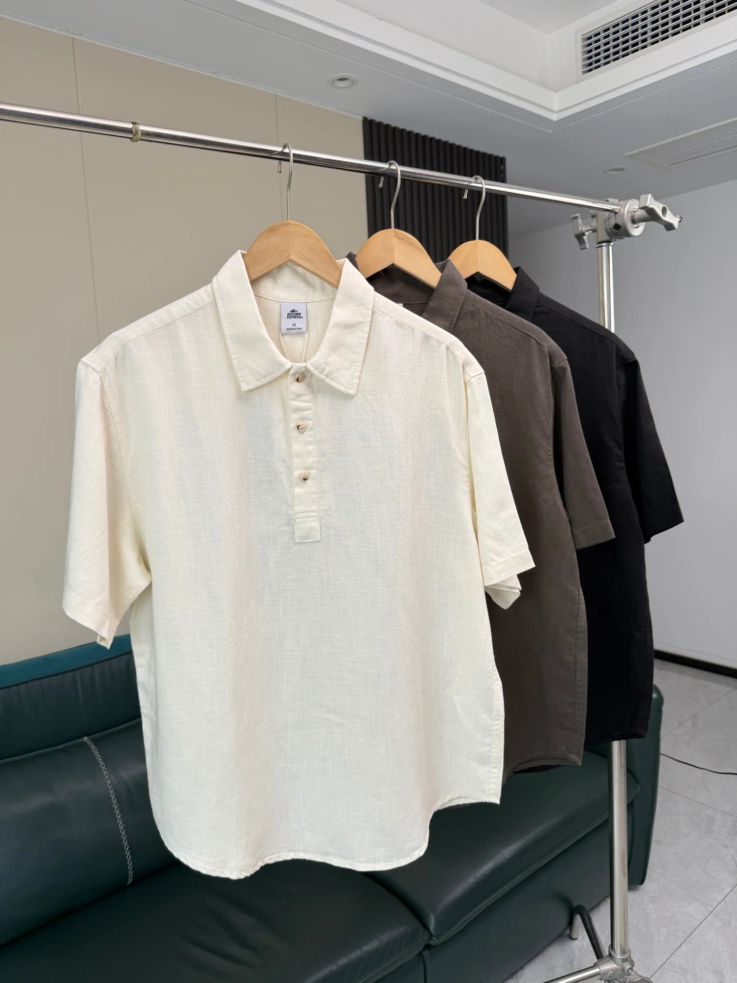 Linen Cotton Casual Short Sleeve Shirt Men's Summer Thin Cool Feeling Breathable Fashion Urban Style Standard Fit Pure Color