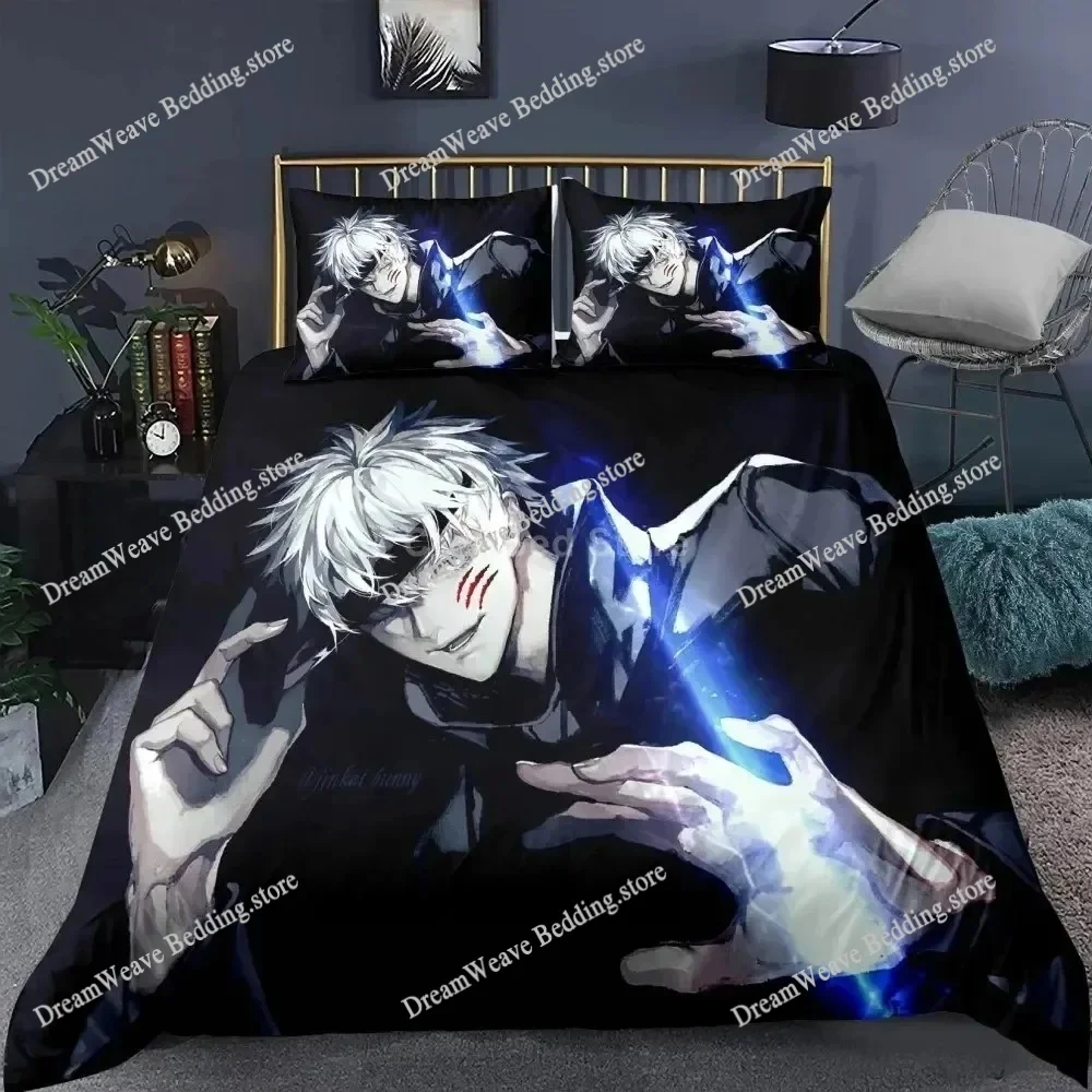 

3D Printed Anime Jujutsu Kaisen Bedding Set Boys Girls Twin Queen Size Duvet Cover Pillowcase Bed Kids Adult Home Textileextile