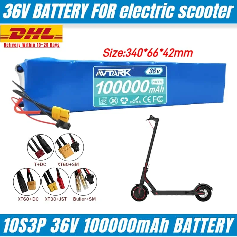 

36V battery 100Ah Rechargeable Lithium Battery Pack 10S3P 1000W Power Modified 36V Electric Scooter Battery with BMS, SYP