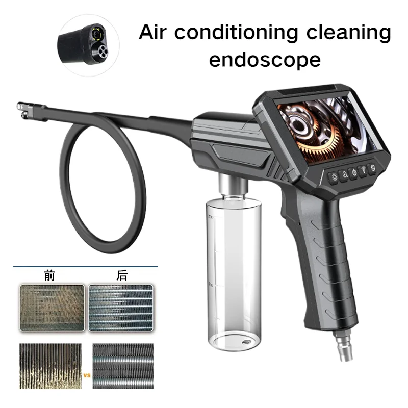 4.3inch 720P Side-View/ Front View Spraying Car Air Conditioner Cleaning Endoscope Camera CMOS Borescope Visual Cleaning Gun