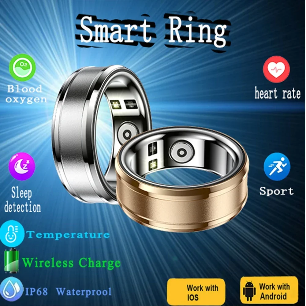 2024 Men Women Smart Rings Intelligent Sleep Monitoring Waterproof Multifunctional Health Care Sport Ring Fitness Health Tracker