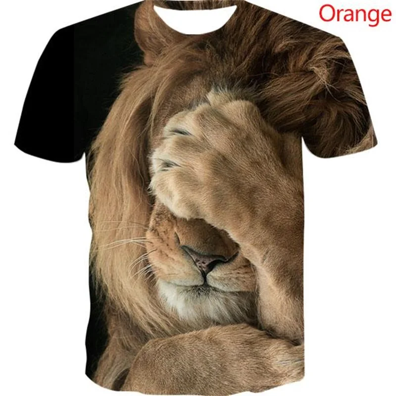 3D Print Funny Animal Dog Lion Graphic T Shirts For Men Casual O-Neck Short Sleeve Tee Tops Streetwear Oversized Mens Tshirt