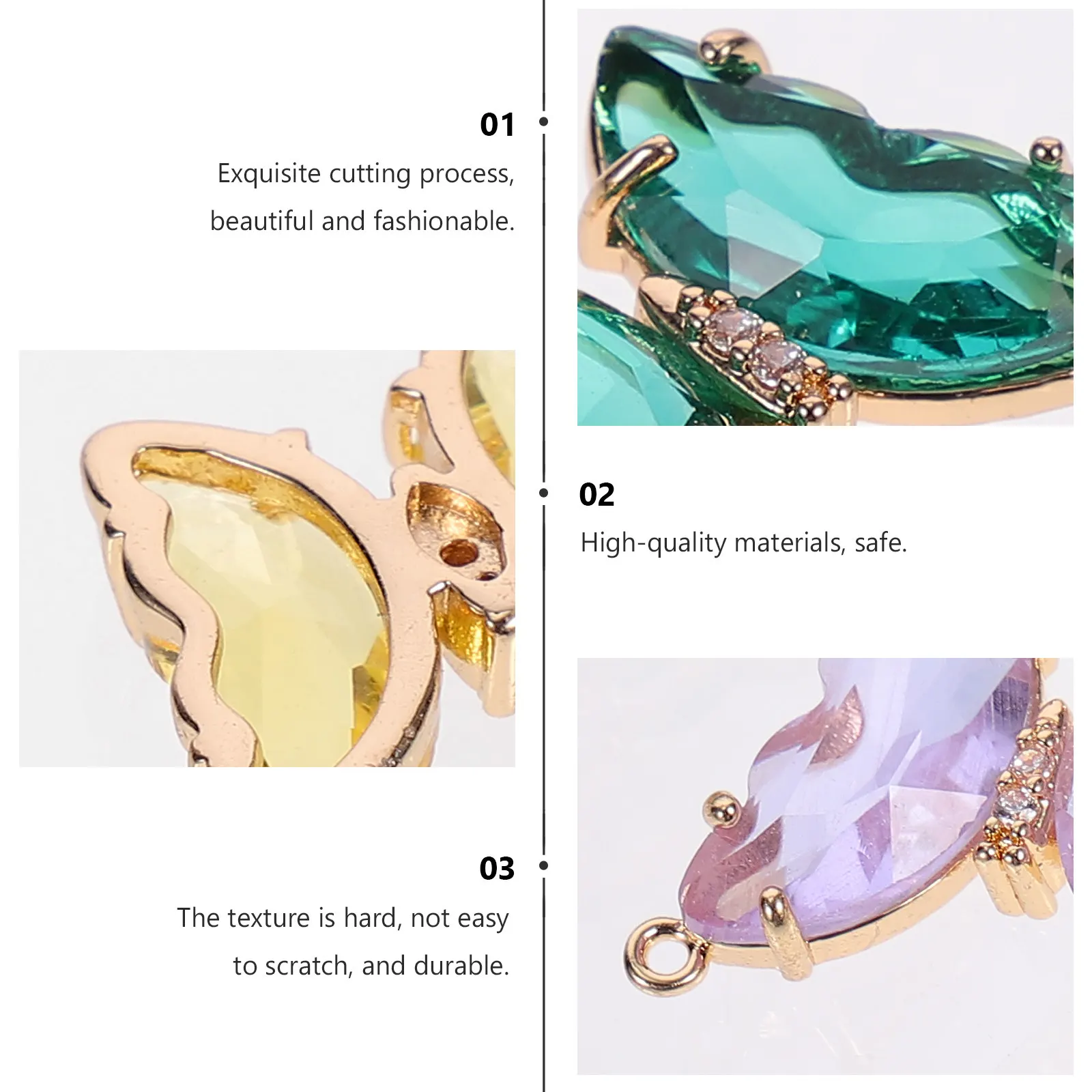 

10Pcs Colorful Butterfly Pendants Fashionable Metal Charms for DIY Jewelry Making Decoration Bright Pendant Supplies Handmade