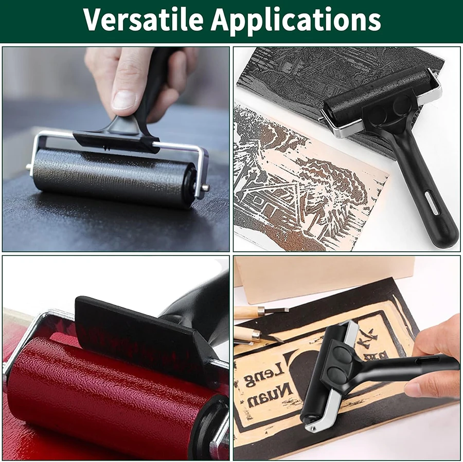 براير الأسطوانة الطباعة المطاط الصحافة الأسطوانة 4 بوصة الماس اللوحة الأسطوانة الحرفية المشاريع الحبر وأدوات ختم صنع بطاقة