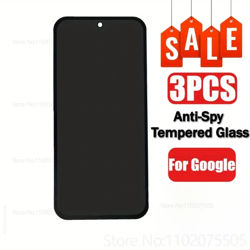 3 uds vidrio templado antiespía para Google Pixel 9 Pro XL 9A 7A Pixel 7 Pro 6A Protector de privacidad de cobertura completa Pixel 8 Pro 8A 6 5A