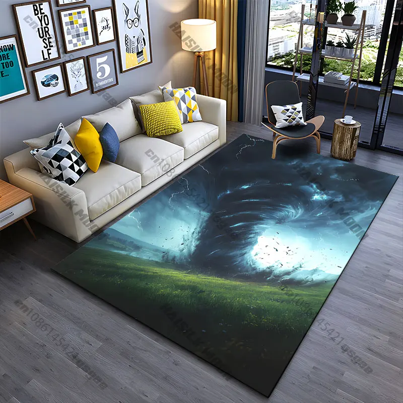 Powerful storm chaos destruction carpet Yoga living room room decor children's crawling mat doormat area rug games mat