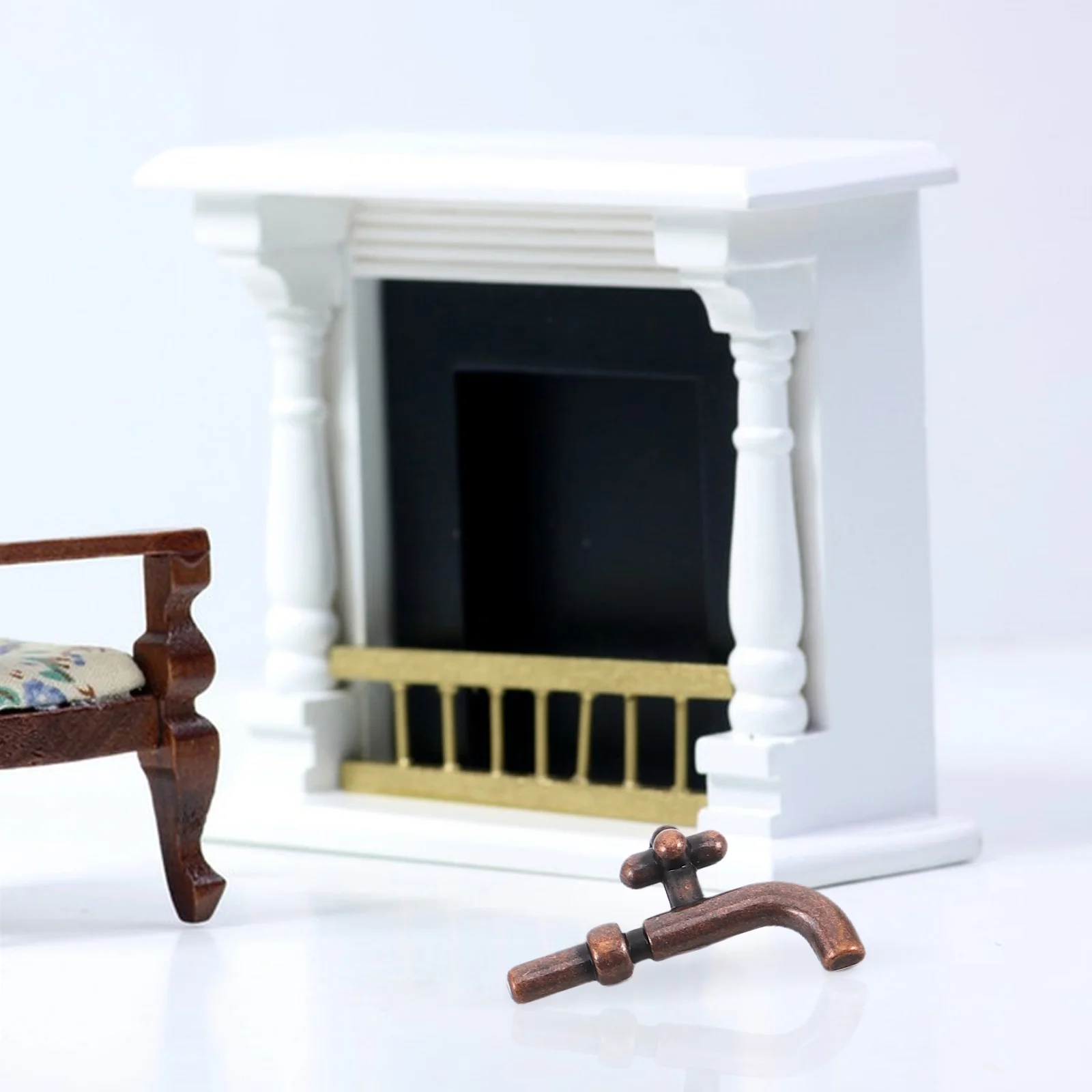 

10 Pcs House Faucet Dollhouse Accessories Bathroom Basin Tap Vintage Kitchen Sink Fake Home Desktop Ornament