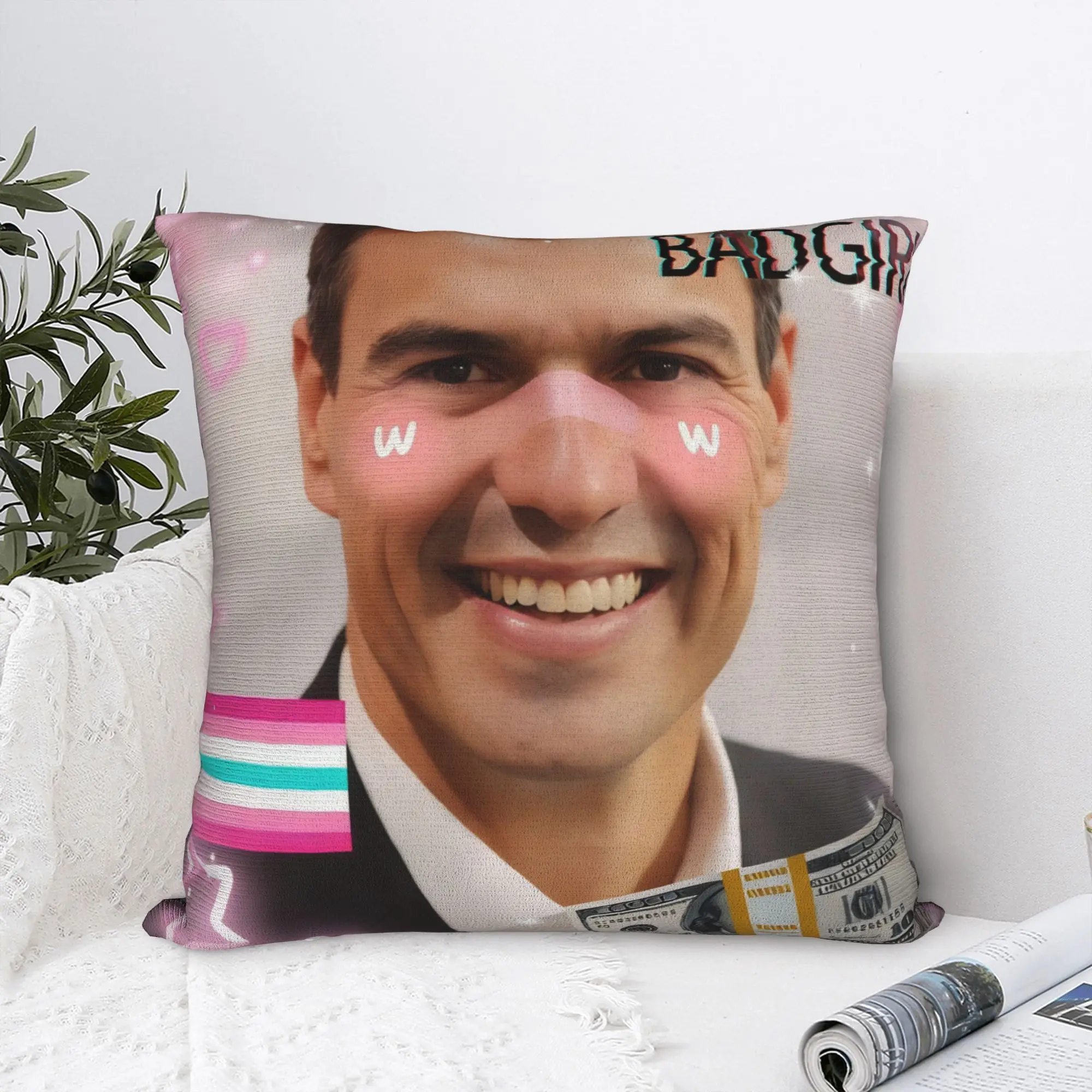 Funda de almohada Pedro Sanchez, funda de cojín cuadrada con estampado, fundas de almohada retro de moda para decoración del hogar, sofá y coche