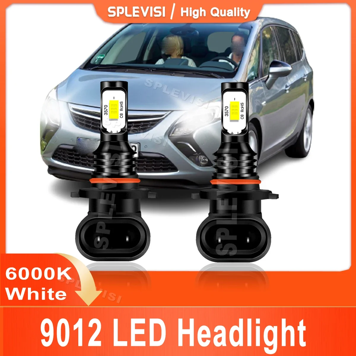 2x 9012 LED Headlight 70W 8000LM Pure White For Opel Zafira Tourer C 2011 2012 2013 2014 2015 2016 2017 2018 2019 Plug and Play