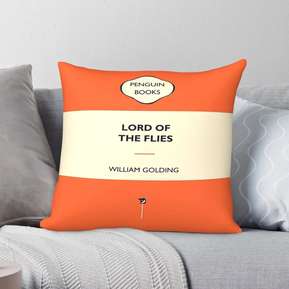 Penguin Books Lord Of The Flies Square Pillowcase Polyester Linen Velvet Pattern Zip Decorative Sofa