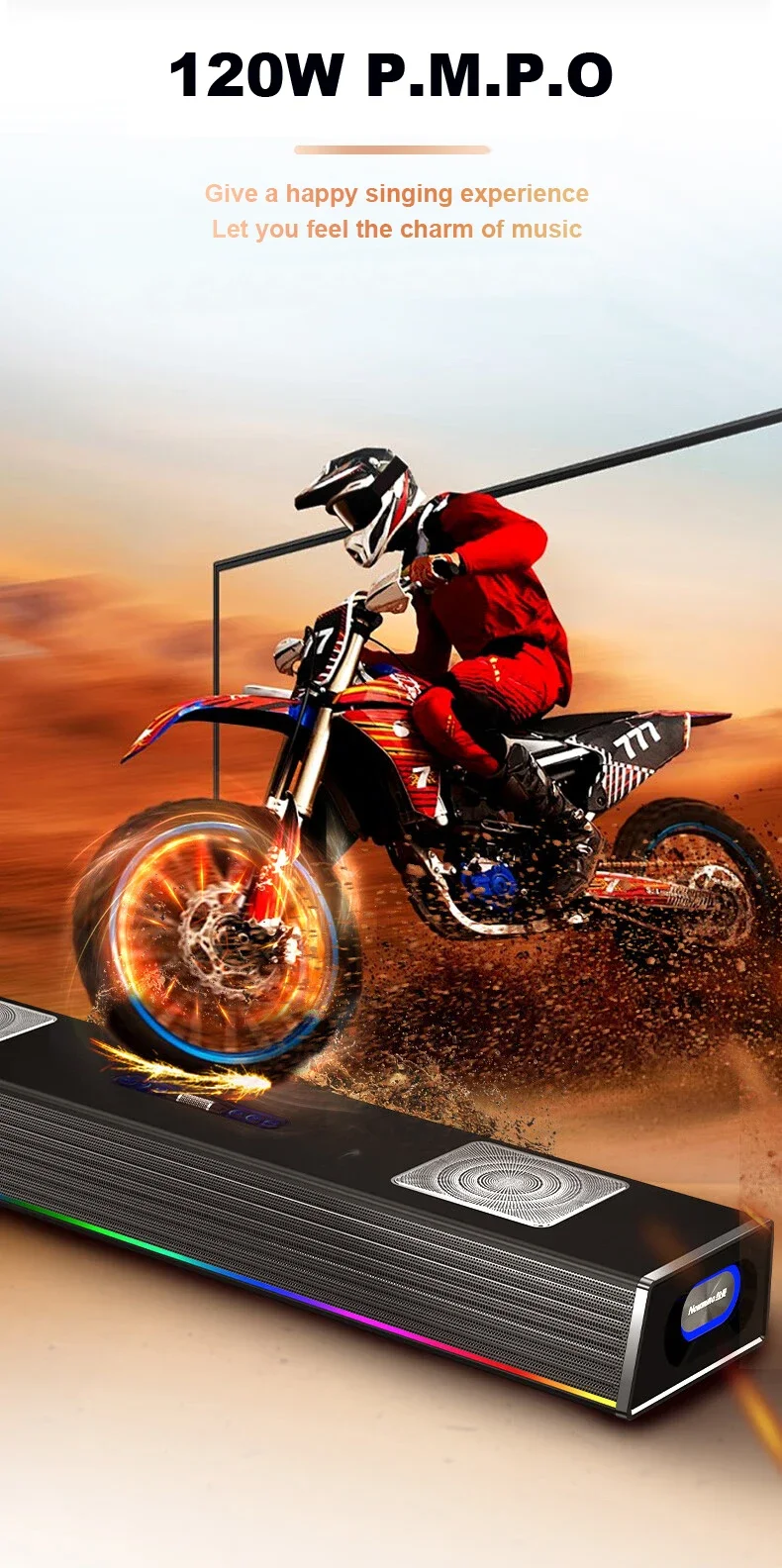 

2.1CH Bluetooth Home Theater System With Built-in Subwoofer & Wireless Microphone For Indoor Entertainment