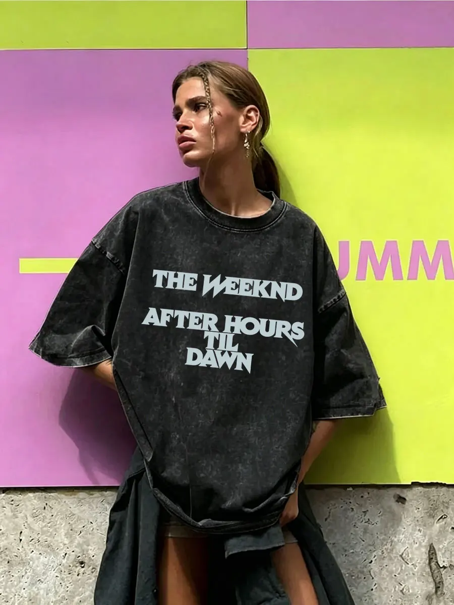 

Washed Vintage Rapper The Weeknd After Hours Til Dawn with Playboi Carti Tour 2026 T-shirt Men Hip Hop Fashion Pop Music T Shirt