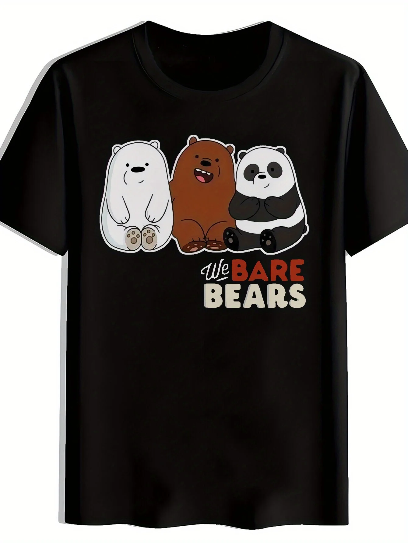 

We Bare Bears Graphic Printing Summer Autumn Winter Cotton Men's and Women's T-Shirts Short Sleeves Luxury Outdoor Sports Brand