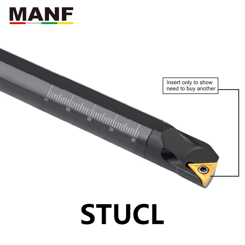 MANF 32mm S32T-STUCR16 CNC Lathe Cutting Boring bar Hole Turning Machining Toolholder Turning Tool Internal Boring Bar For TCMT1