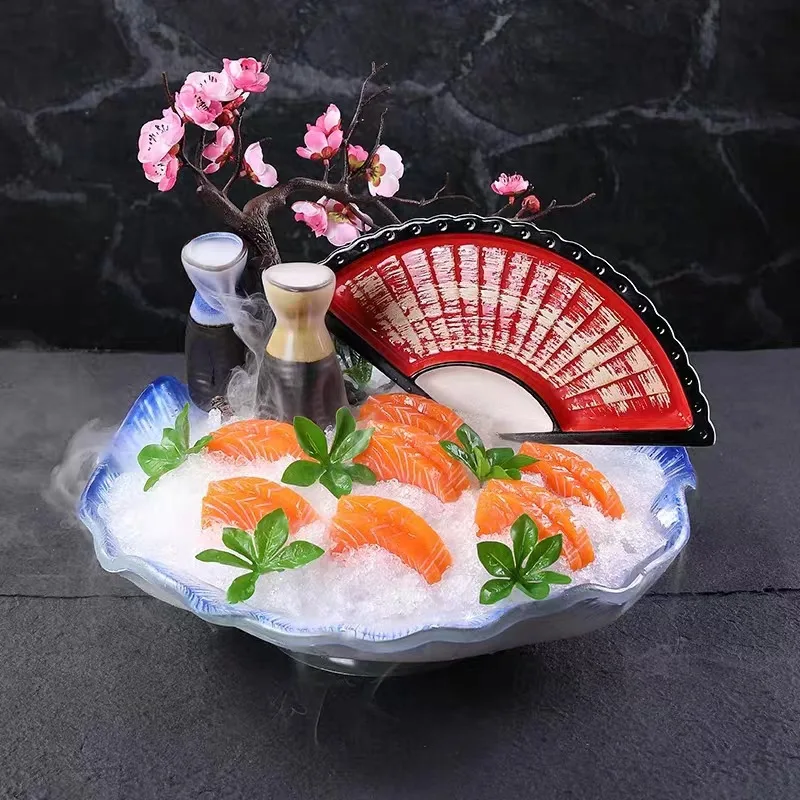 

Japanese Ceramic Dumpling Plate with Vinegar Dish Sushi Sauce Creative Divided Tray for Steamed Shrimp Snacks