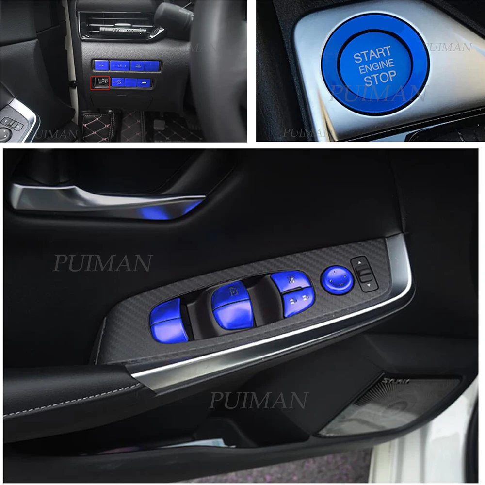 

Aluminum Alloy Car Window Control Switch Button Headlight Cover Sticker Interior Trim For Nissan Sylphy Sentra 2021 2022