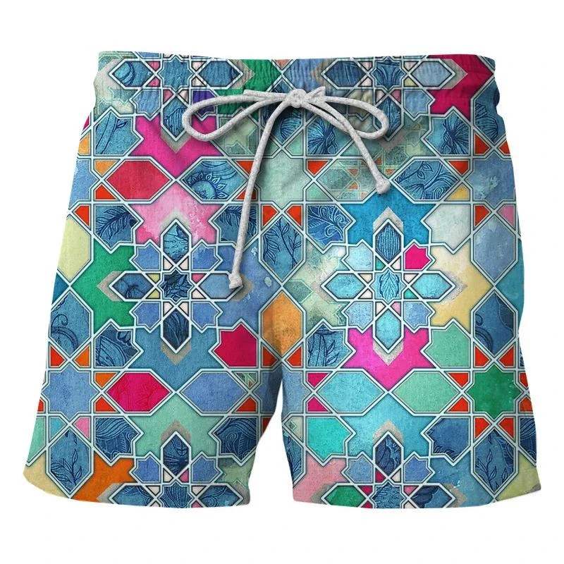 Pantalones cortos con estampado de leopardo 3D para hombre, Shorts de secado rápido, informales, para playa, natación, Surf, moda de verano